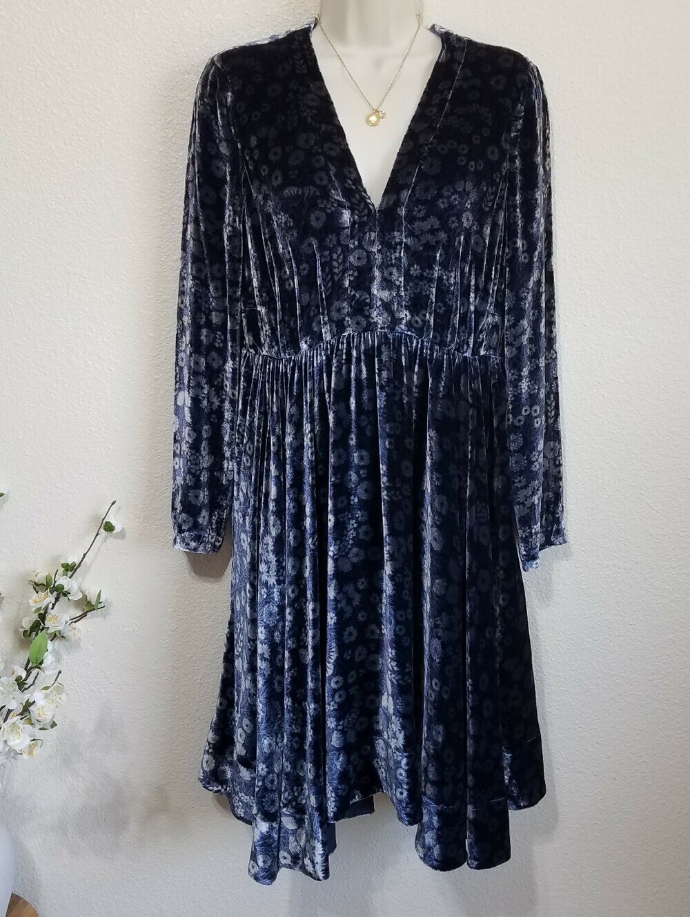Rebecca Taylor Liane Silk Blend Velvet Floral Dress